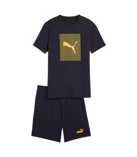Puma - Conjunto Negro para Niño - Ess Logo