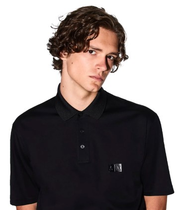 Armani Exchange - Polo Negro para Hombre - Shirt