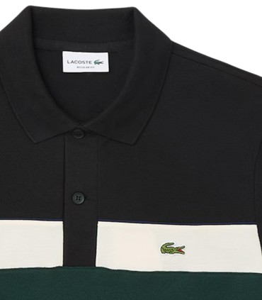 Lacoste - Polo Negro para Hombre - Color Block