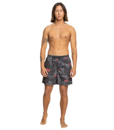 Quiksilver - Bañador Negro para Hombre - Longmanhill Volley 17"