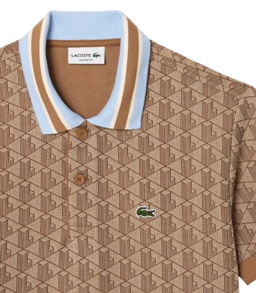 Lacoste - Polo Marron para Hombre - Jacquard