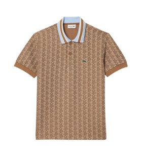Lacoste - Polo Marron para Hombre - Jacquard
