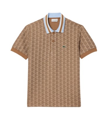 Lacoste - Polo Marron para Hombre - Jacquard